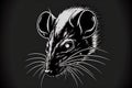 Rat head logo. Chinese New Year zodiac, year of the Rat. Generative AI illustration. Royalty Free Stock Photo