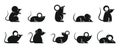 Rat icons set, simple style Royalty Free Stock Photo