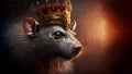 rat king medieval portrait, neural network generated art Royalty Free Stock Photo
