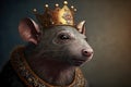rat king medieval portrait, neural network generated art Royalty Free Stock Photo