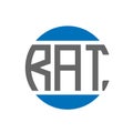 RAT letter logo design on white background. RAT creative initials circle logo concept. Royalty Free Stock Photo