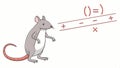 Rat with math symbols, education and numeracy illustration vector design Generative AI Royalty Free Stock Photo