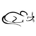 Rat, mice on white background. Lunar horoscope sign mouse. Chinese Happy new year 2020. Year of the rat. Lunar new year. Drawing Royalty Free Stock Photo