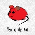 Rat, mouse chinese horoscope animal sign. The vector art image in decorative style Royalty Free Stock Photo