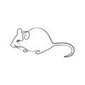 Rat mouse continuous one line drawing Royalty Free Stock Photo