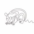 Rat or mouse rodent animal mascot logo minimalism continuous one line drawing vector illustration Royalty Free Stock Photo