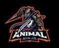 Rat ninja mascot logo design