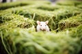 rat in an outdoor grassy maze