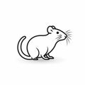 Hand Drawn Rat Icon On White Background - Graphic Design Royalty Free Stock Photo