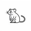 Animated Rat Outline Icon Vector Illustration In Lowell Herrero Style Royalty Free Stock Photo