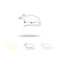 rat, rodent multicolored outline icons. Element of rodents illustration. Signs and symbols outline icon for websites, web design, Royalty Free Stock Photo