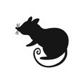 Rat silhouette icon. Happy Chinese New Year 2020 greeting card template. Royalty Free Stock Photo