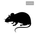 Rat Silhouette On The White Background. Rat Vector Disease. Harmful Rodent, Parasite.