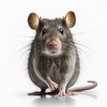 Rat is standing in front of white background. Generative AI Royalty Free Stock Photo