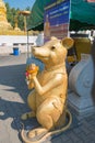 Rat statue at Wat Phra That Si Chom Thong Worawihan in Chom Thong District, Chiang Mai, Thailand.