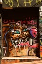 Rat Street art graffiti in Valparaiso Chile colorfull Royalty Free Stock Photo