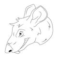 Rat. Vector illustration of a sketch mouse. Cartoon smiling evil rat isolated on white background Royalty Free Stock Photo