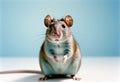 Rat on a white background. Agouti self standard rat posing on a white background Royalty Free Stock Photo