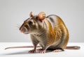 Rat on a white background. Agouti self standard rat posing on a white background Royalty Free Stock Photo