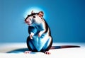 Rat on a white background. Agouti self standard rat posing on a white background Royalty Free Stock Photo