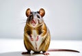 Rat on a white background. Agouti self standard rat posing on a white background Royalty Free Stock Photo