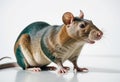 Rat on a white background. Agouti self standard rat posing on a white background Royalty Free Stock Photo