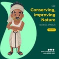 Banner design of conserving, improving nature