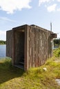 Concrete building where water levels are measured Royalty Free Stock Photo