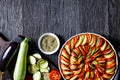 Ratatouille, vegetable stew in a round dish