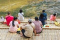 RATCHABURI THAILAND-JANUARY 19,2020 : Unidentified people come to visit, relax and swim in the stream at Ohpoi Market on january19 Royalty Free Stock Photo