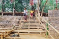 RATCHABURI THAILAND-JANUARY 19,2020 : Unidentified people come to visit, relax and swim in the stream at Ohpoi Market on january19 Royalty Free Stock Photo