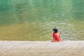 RATCHABURI THAILAND-JANUARY 19,2020 : Unidentified people come to visit, relax and swim in the stream at Ohpoi Market on january19 Royalty Free Stock Photo