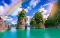 Ratchaprapha dam Khao sok national park at suratthani,Thailand Royalty Free Stock Photo