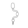 Ratchet Brace clip art vector black outline drawing