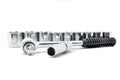 Ratchet and a set of interchangeable heads for chrome socket wrench