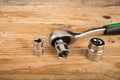 Ratchet wrench and sockets Royalty Free Stock Photo