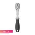 Ratchet wrench with handle. Realistic design. On a white background. Tools for a car mechanic. Flat vector illustration.