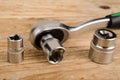 Ratchet wrench and sockets Royalty Free Stock Photo