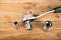 Ratchet wrench and sockets Royalty Free Stock Photo