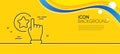 Rate button line icon. Best ranking sign. Minimal line yellow banner. Vector