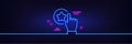 Rate button line icon. Best ranking sign. Neon light glow effect. Vector