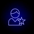 rate girl friendship outline blue neon icon. Elements of friendship line icon. Signs, symbols and vectors can be used for web,