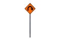 Rate-shaped rusty traffic sign