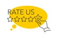 Rate Us - drawn hand assesses maximum ranking Royalty Free Stock Photo