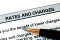 The rates and charges from a bank statement Royalty Free Stock Photo