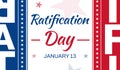 Ratification Day is celebrated on January 14 in the United States of America. Royalty Free Stock Photo