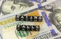 Rating drops word Royalty Free Stock Photo