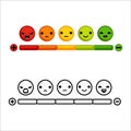 Rating feedback emotion scale cartoon design vector illustration