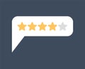 Rating 4. Feedback Four Stars Bubble. Recommendations sign. Recall symbol