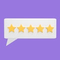 Rating five star 3d icon model cartoon style concept. render illustration